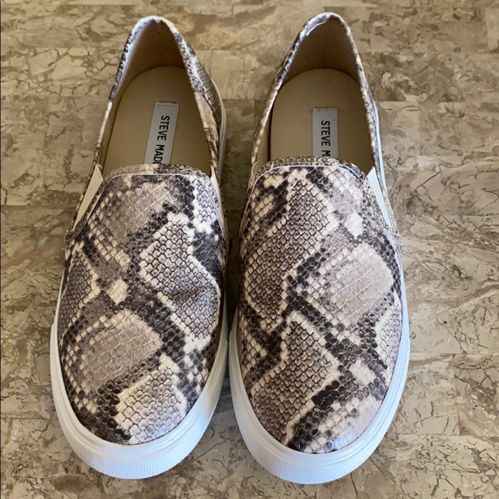 Steve Madden Snakeskin Slip On Sneakers